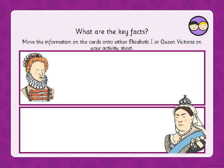 What are the key facts? Move the information on the cards onto either Elizabeth
