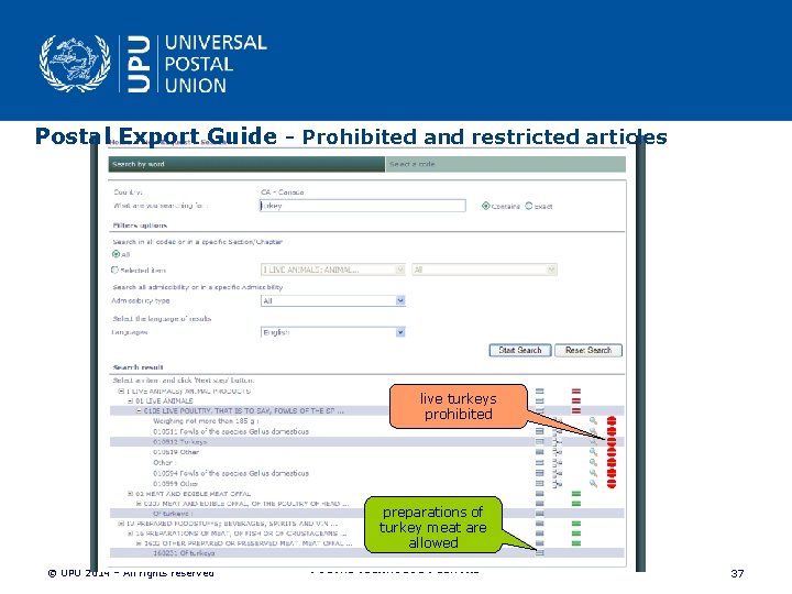 Postal Export Guide - Prohibited and restricted articles live turkeys prohibited preparations of turkey Postal Export Guide - Prohibited and restricted articles live turkeys prohibited preparations of turkey