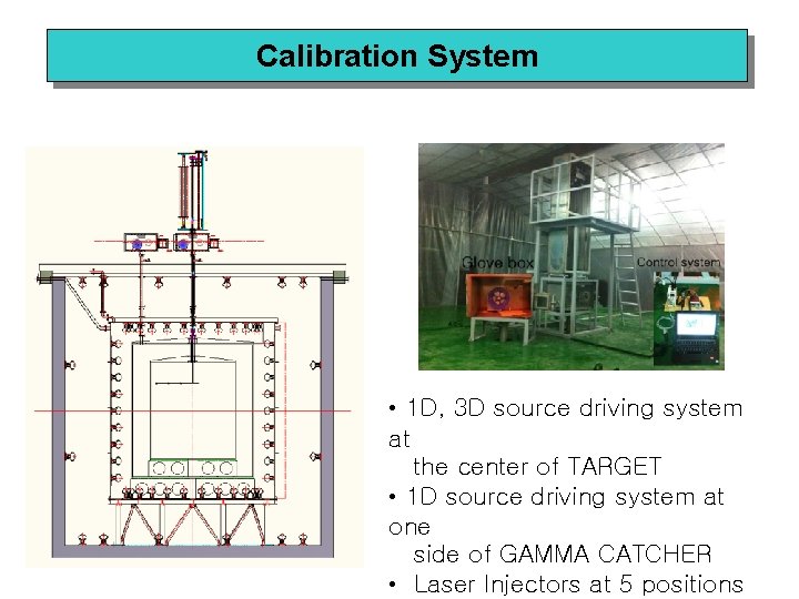 Calibration System • 1 D, 3 D source driving system at the center of