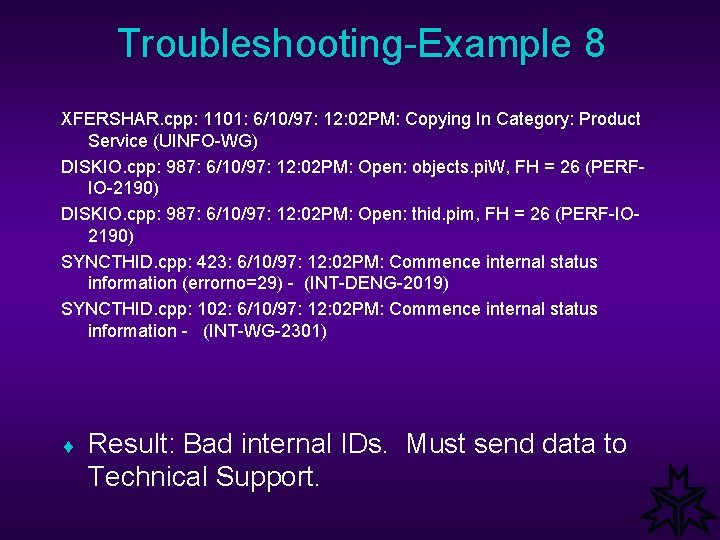 Troubleshooting-Example 8 XFERSHAR. cpp: 1101: 6/10/97: 12: 02 PM: Copying In Category: Product Service