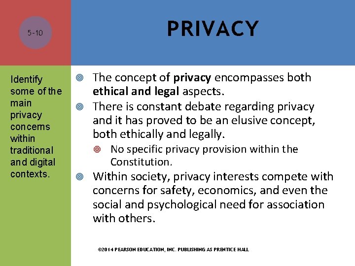 PRIVACY 5 -10 Identify some of the main privacy concerns within traditional and digital PRIVACY 5 -10 Identify some of the main privacy concerns within traditional and digital