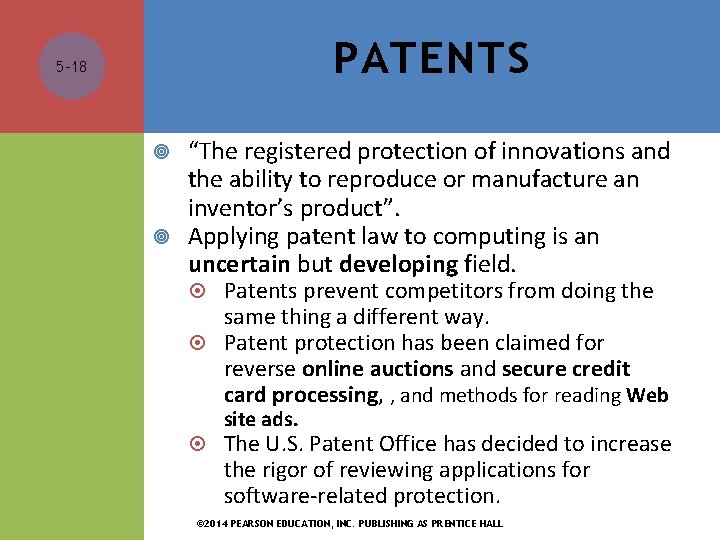 PATENTS 5 -18 “The registered protection of innovations and the ability to reproduce or PATENTS 5 -18 “The registered protection of innovations and the ability to reproduce or