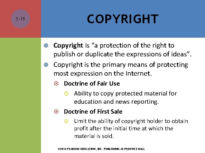 COPYRIGHT 5 -19 Copyright is “a protection of the right to publish or duplicate COPYRIGHT 5 -19 Copyright is “a protection of the right to publish or duplicate