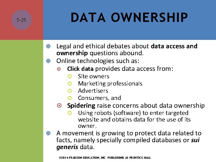 DATA OWNERSHIP 5 -25 Legal and ethical debates about data access and ownership questions DATA OWNERSHIP 5 -25 Legal and ethical debates about data access and ownership questions