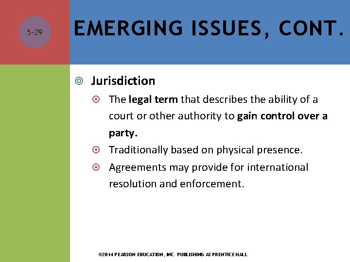 5 -29 EMERGING ISSUES, CONT. Jurisdiction The legal term that describes the ability of 5 -29 EMERGING ISSUES, CONT. Jurisdiction The legal term that describes the ability of