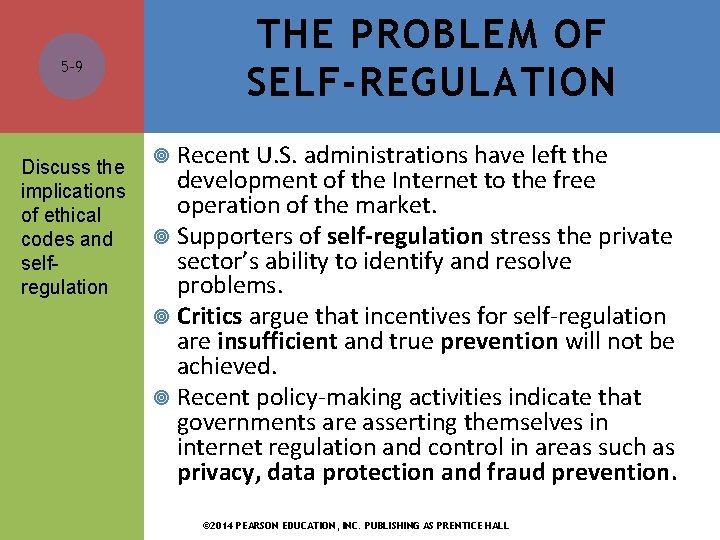 5 -9 Discuss the implications of ethical codes and selfregulation THE PROBLEM OF SELF-REGULATION 5 -9 Discuss the implications of ethical codes and selfregulation THE PROBLEM OF SELF-REGULATION