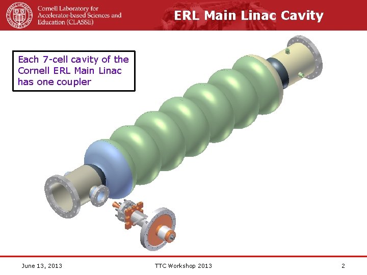 ERL Main Linac Cavity Each 7 -cell cavity of the Cornell ERL Main Linac ERL Main Linac Cavity Each 7 -cell cavity of the Cornell ERL Main Linac