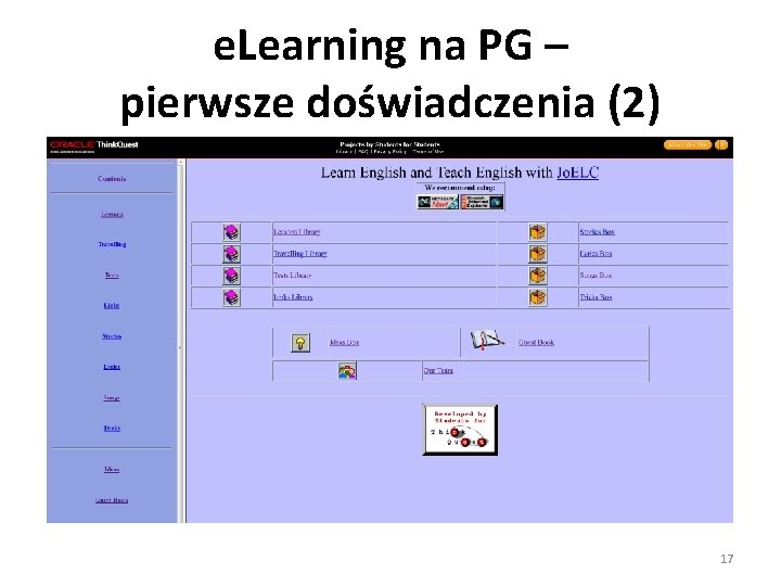 e. Learning na PG – pierwsze doświadczenia (2) 17 