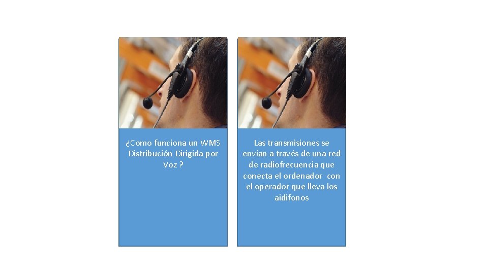 ¿Como funciona un WMS Distribución Dirigida por Voz ? Las transmisiones se envían a