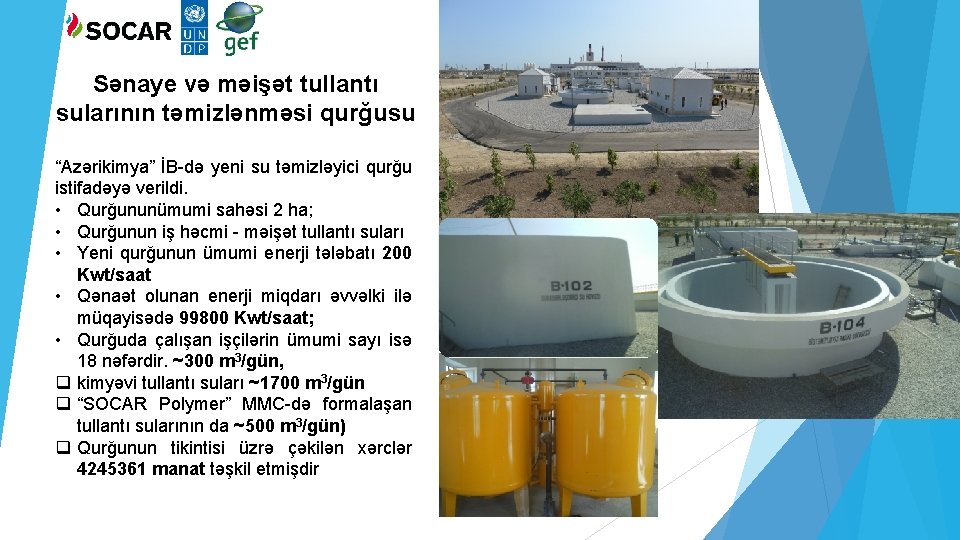 Sənaye və məişət tullantı sularının təmizlənməsi qurğusu “Azərikimya” İB-də yeni su təmizləyici qurğu istifadəyə