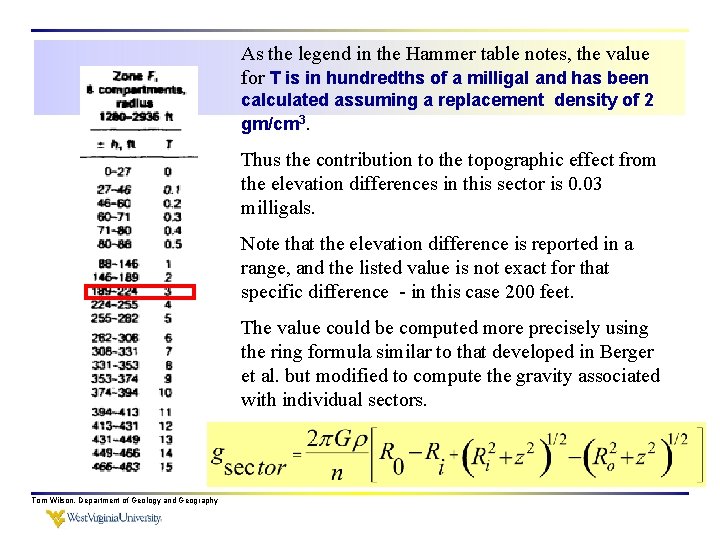 As the legend in the Hammer table notes, the value for T is in