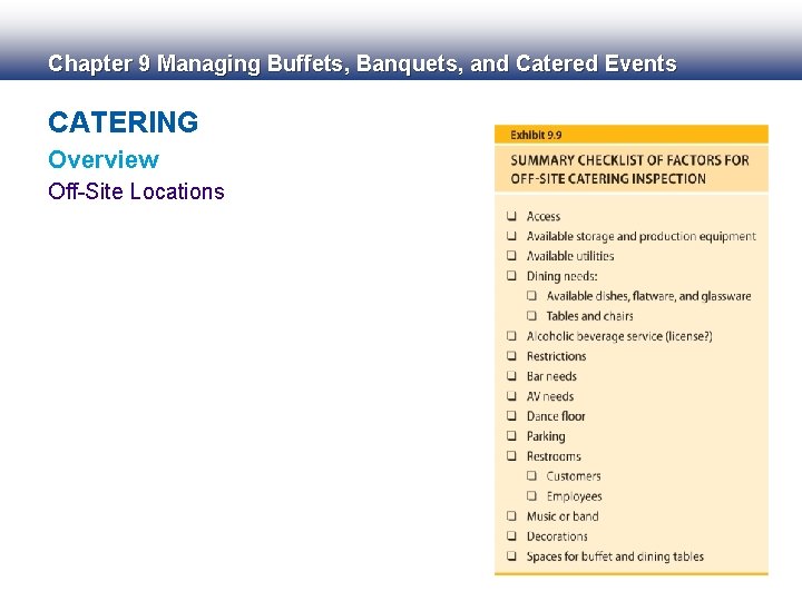 understanding banquet event orders | pdf | menu |... Chapter 9 Managing Buffets Banquets and Catered Events