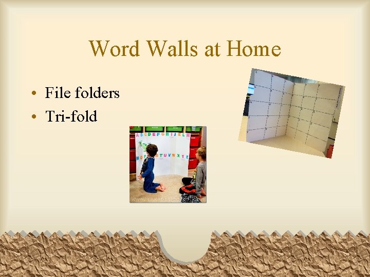 Word Walls at Home • File folders • Tri-fold 