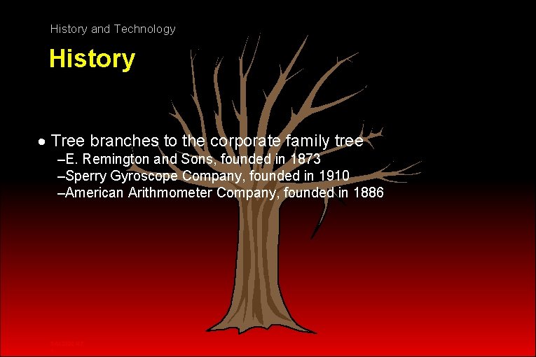 History and Technology History · Tree branches to the corporate family tree –E. Remington