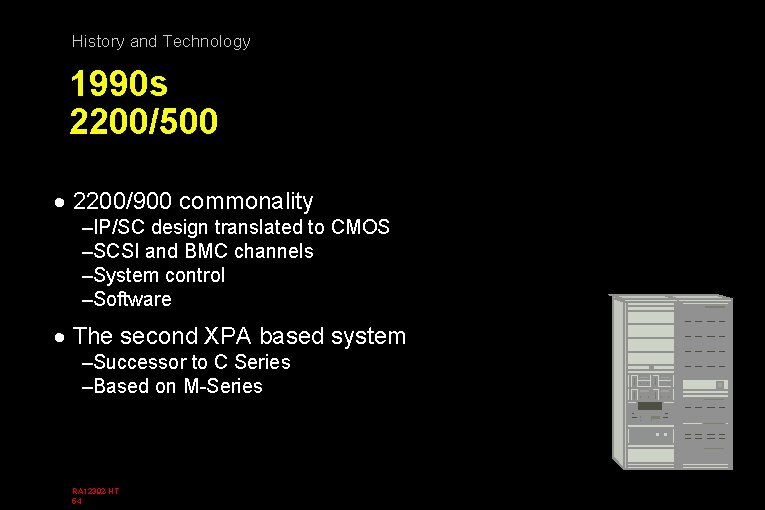 History and Technology 1990 s 2200/500 · 2200/900 commonality –IP/SC design translated to CMOS