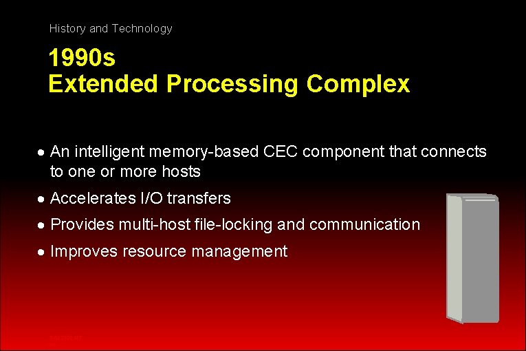 History and Technology 1990 s Extended Processing Complex · An intelligent memory-based CEC component