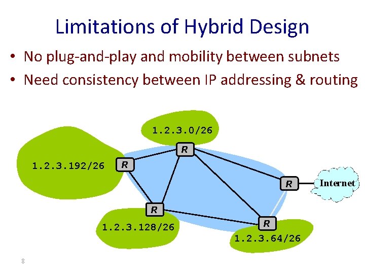 Limitations of Hybrid Design • No plug-and-play and mobility between subnets • Need consistency