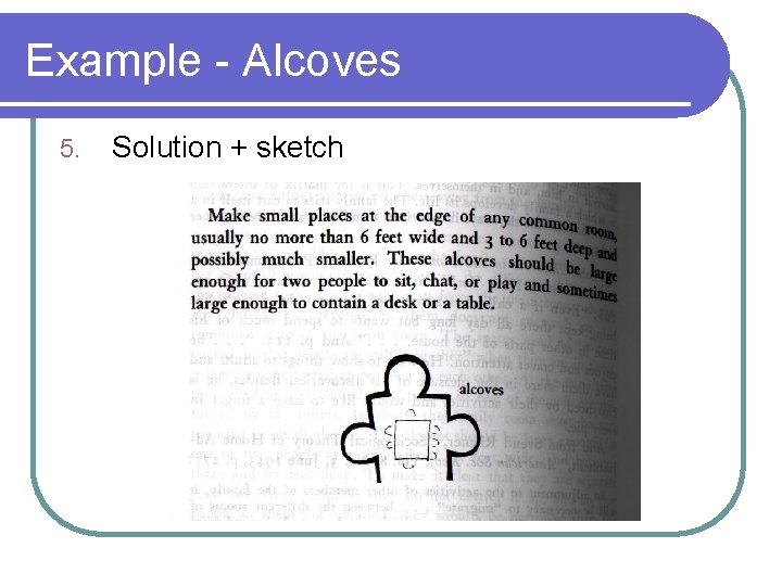 Example - Alcoves 5. Solution + sketch Example - Alcoves 5. Solution + sketch