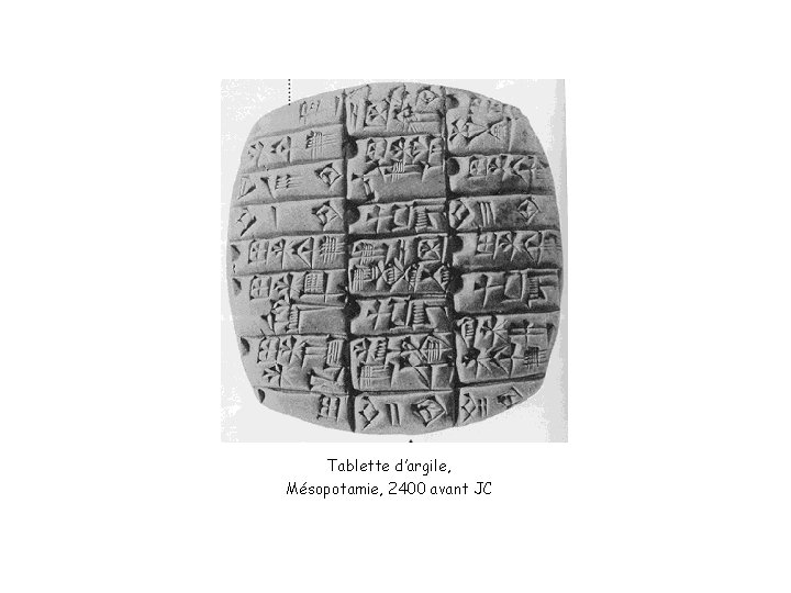 Tablette d’argile, Mésopotamie, 2400 avant JC 