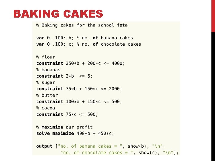 BAKING CAKES 