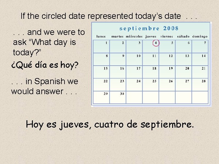 If the circled date represented today’s date. . . and we were to ask