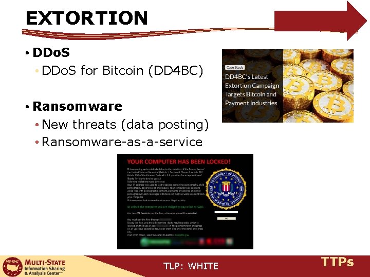 EXTORTION • DDo. S for Bitcoin (DD 4 BC) • Ransomware • New threats
