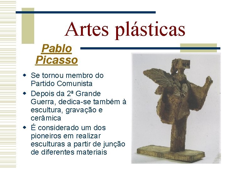 Artes plásticas Pablo Picasso w Se tornou membro do Partido Comunista w Depois da