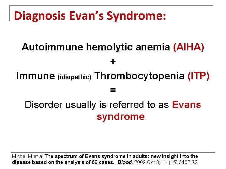 evans syndrome and itp