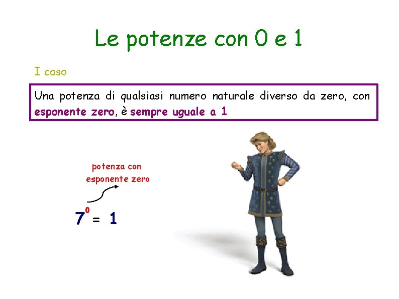 Le potenze con 0 e 1 I caso Una potenza di qualsiasi numero naturale