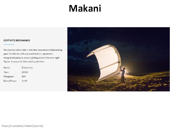 Makani https: //x. company/makani/journey/ 