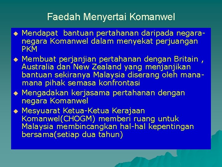 Ketua Perwakilan Malaysia Di Negara Negara Komanwel 