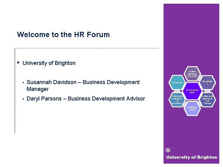 Welcome to the HR Forum • University of Brighton Projects Placements Internships • •