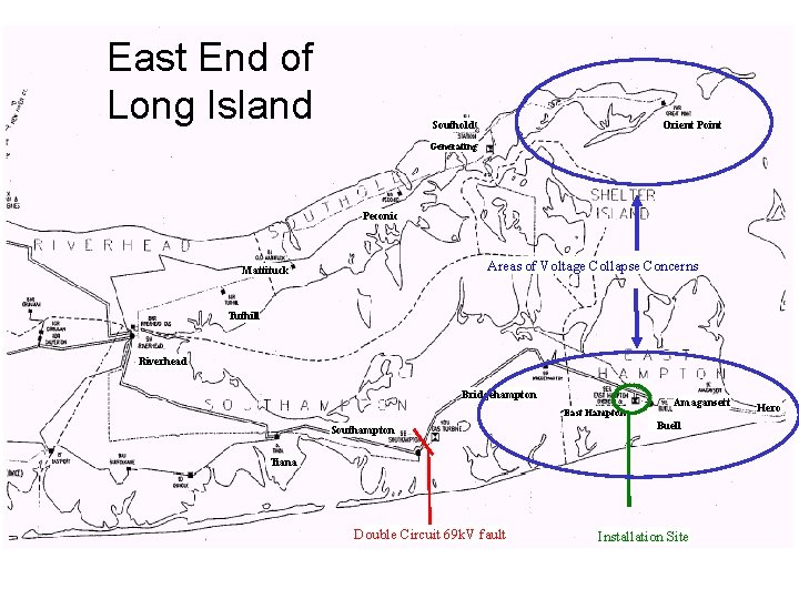 East End of Long Island Southold Orient Point Generating Peconic Areas of Voltage Collapse