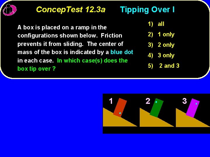 Concep. Test 12. 3 a Tipping Over I A box is placed on a