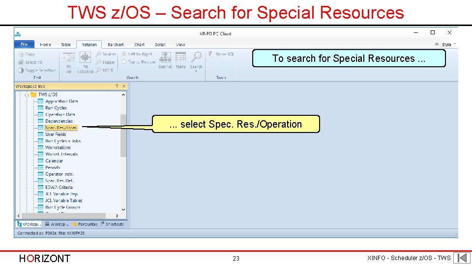 TWS z/OS – Search for Special Resources To search for Special Resources. . .