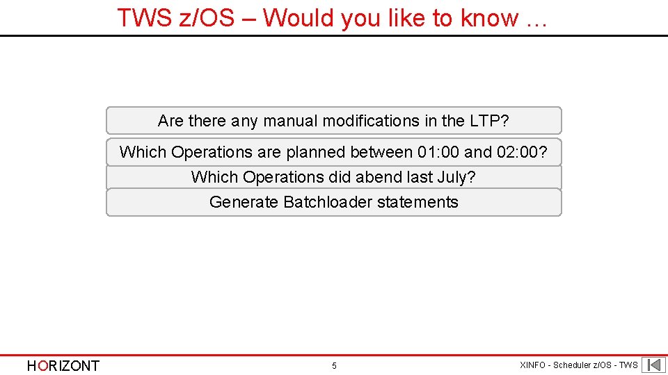 TWS z/OS – Would you like to know … Are there any manual modifications