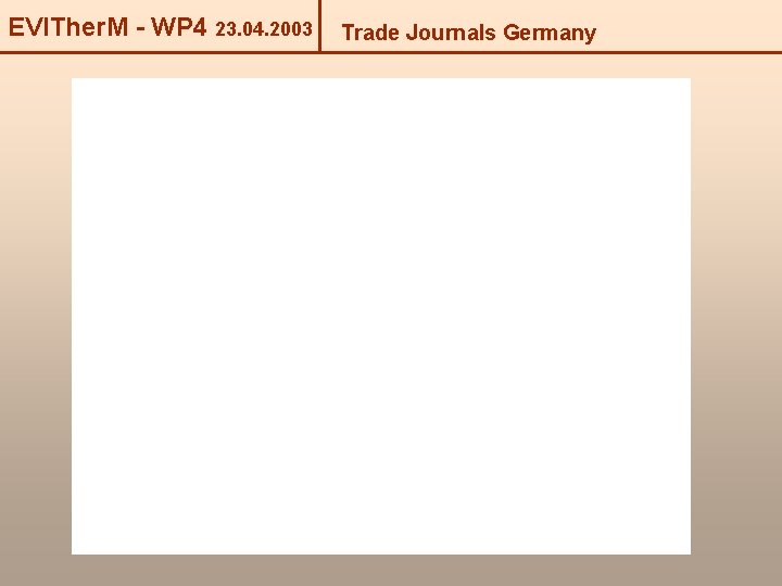 EVITher. M - WP 4 23. 04. 2003 Trade Journals Germany 