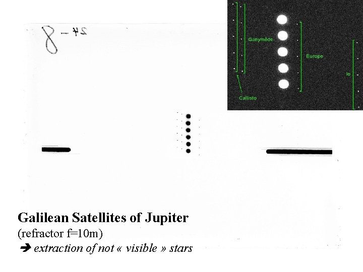 Galilean Satellites of Jupiter (refractor f=10 m) extraction of not « visible » stars