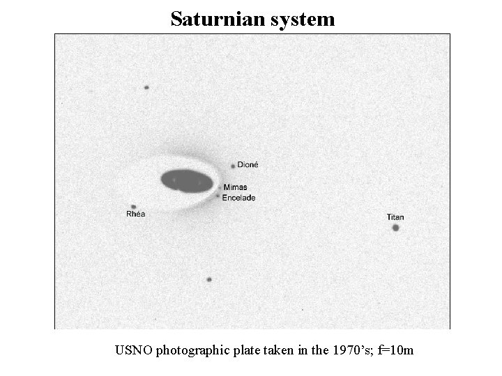 Saturnian system USNO photographic plate taken in the 1970’s; f=10 m 