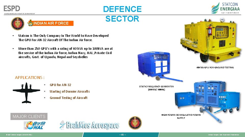 ESPD ENERGIAA SOLAR PROJECTS DEPARTMENT INDIAN AIR FORCE DEFENCE SECTOR • Statcon is The ESPD ENERGIAA SOLAR PROJECTS DEPARTMENT INDIAN AIR FORCE DEFENCE SECTOR • Statcon is The