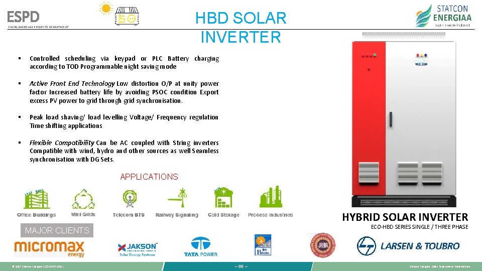 ESPD HBD SOLAR INVERTER ENERGIAA SOLAR PROJECTS DEPARTMENT § Controlled scheduling via keypad or ESPD HBD SOLAR INVERTER ENERGIAA SOLAR PROJECTS DEPARTMENT § Controlled scheduling via keypad or