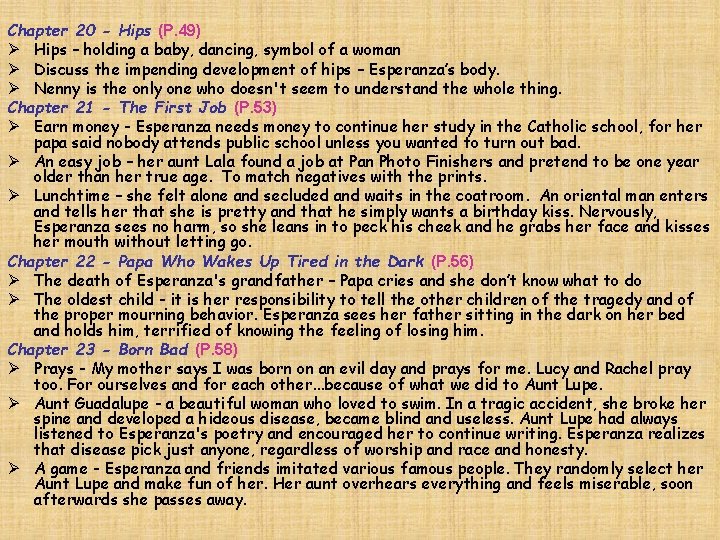 Chapter 20 - Hips (P. 49) Ø Hips – holding a baby, dancing, symbol Chapter 20 - Hips (P. 49) Ø Hips – holding a baby, dancing, symbol