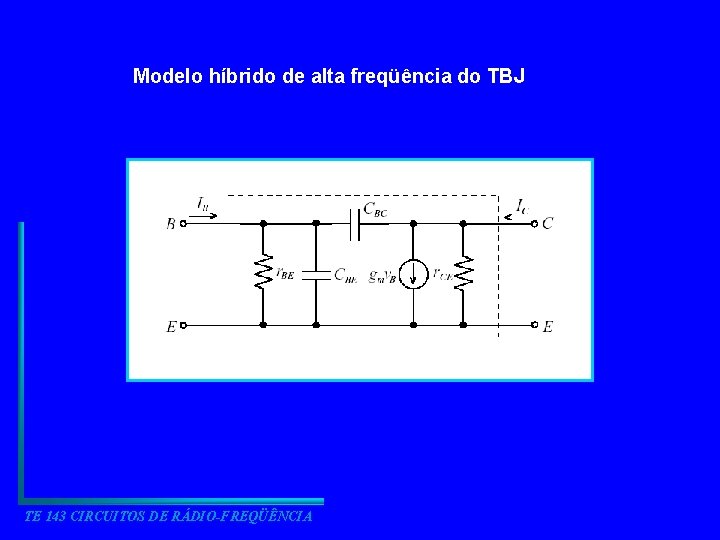 Modelo híbrido de alta freqüência do TBJ TE 143 CIRCUITOS DE RÁDIO-FREQÜÊNCIA 