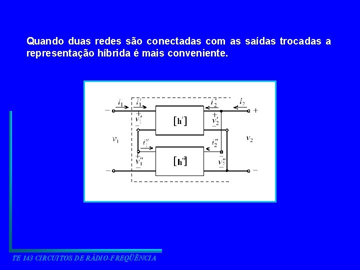 Quando duas redes são conectadas com as saídas trocadas a representação híbrida é mais