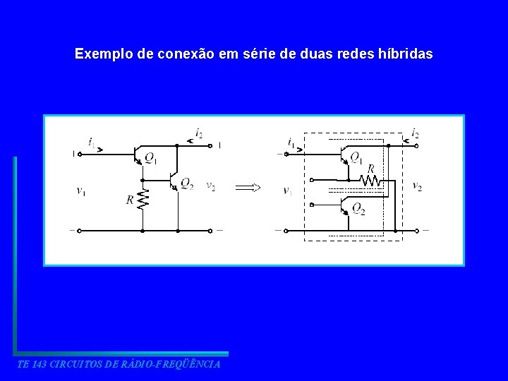 Exemplo de conexão em série de duas redes híbridas TE 143 CIRCUITOS DE RÁDIO-FREQÜÊNCIA