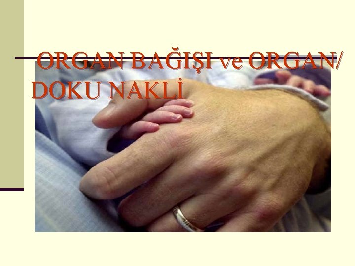 ORGAN BAĞIŞI ve ORGAN/ DOKU NAKLİ 