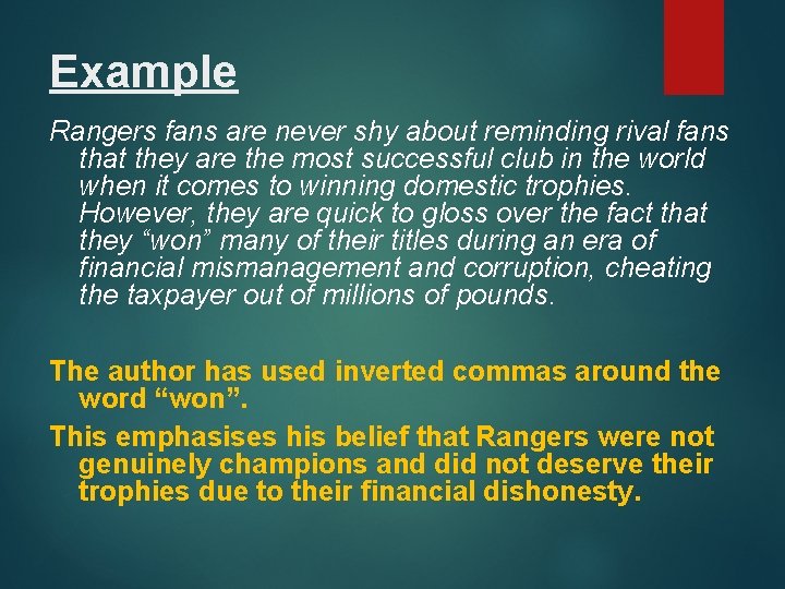 Example Rangers fans are never shy about reminding rival fans that they are the