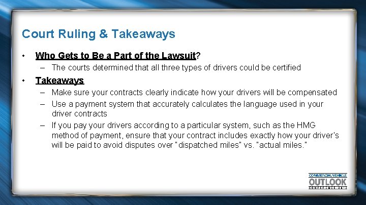 Court Ruling & Takeaways • Who Gets to Be a Part of the Lawsuit?