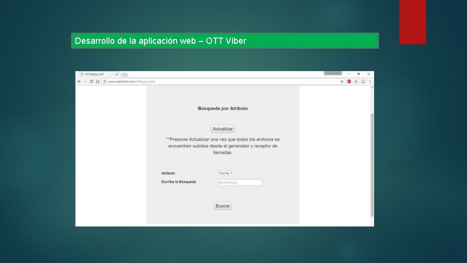 Desarrollo de la aplicación web – OTT Viber 