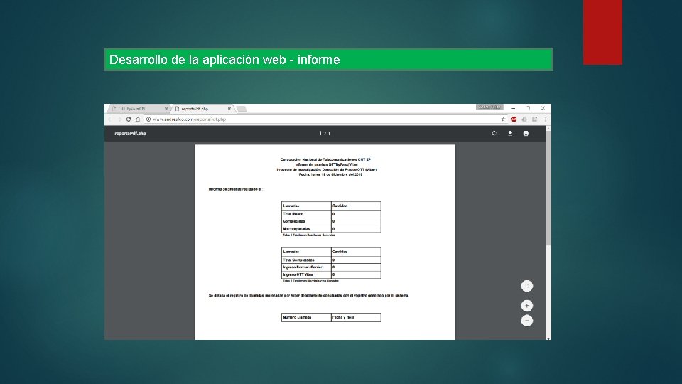 Desarrollo de la aplicación web - informe 